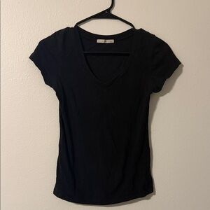 Active Basic Black V-Neck Women's Top
